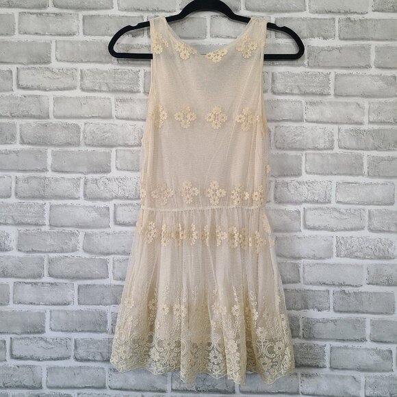 Painted Threads Ivory Lace Slip Dress S Feminine Romantic Fairycore Coquette - Picture 2 of 10